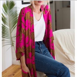 Emerson Fry Fete Kimono. Cheetah. NWT. Xs/S